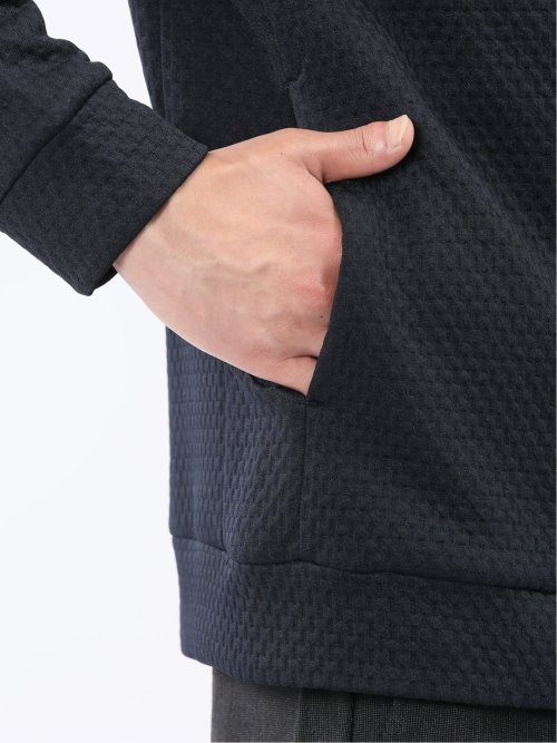 ふくれジャガード 長袖ジップパーカー