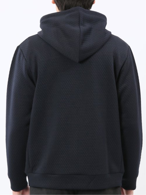 ふくれジャガード 長袖ジップパーカー