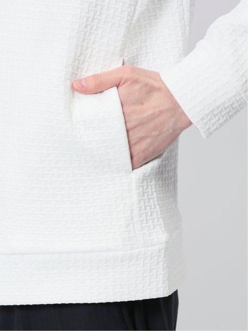 ふくれジャガード 長袖ジップパーカー