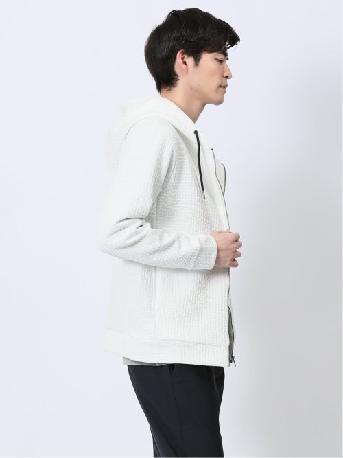 ふくれジャガード 長袖ジップパーカー