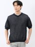 透かし編み Vネック プルオーバー & 半袖 Tシャツ アンサンブル