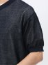 透かし編み Vネック プルオーバー & 半袖 Tシャツ アンサンブル