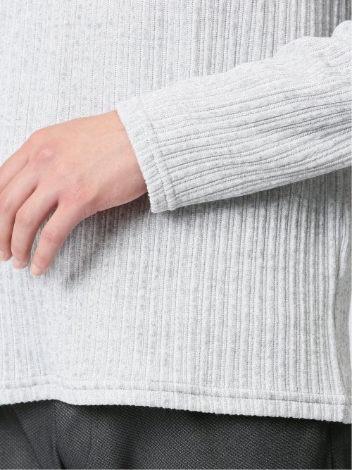 ふくれストライプ Vネック長袖Tシャツ