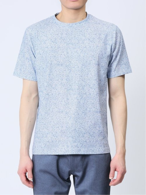 メッシュ 転写プリント クルーネック半袖Tシャツ