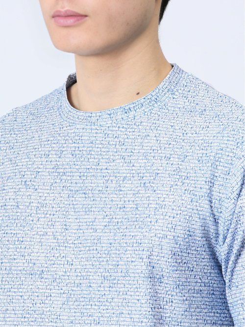 メッシュ 転写プリント クルーネック半袖Tシャツ