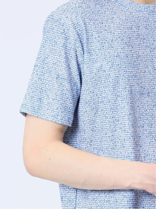 メッシュ 転写プリント クルーネック半袖Tシャツ