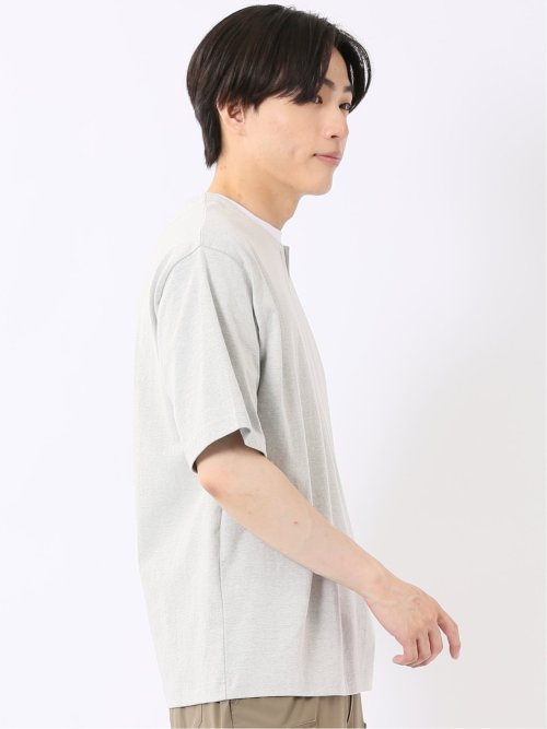 ダブルフェイス 天竺 キーネック 半袖 Tシャツ