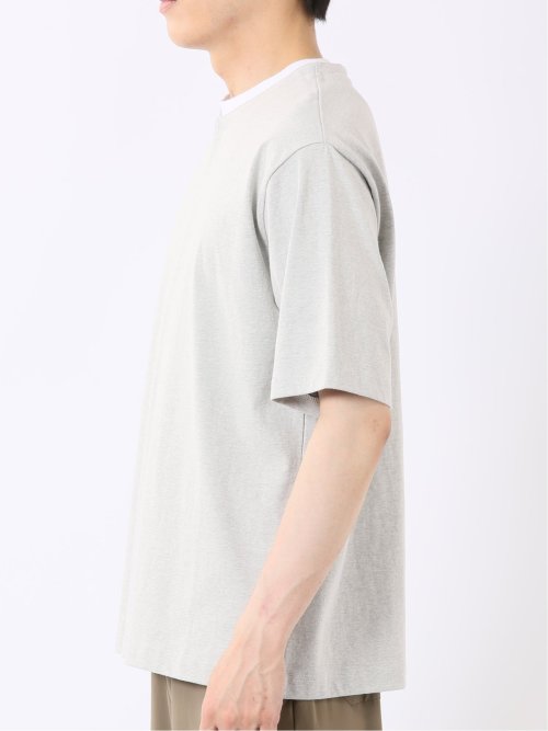 ダブルフェイス 天竺 キーネック 半袖 Tシャツ