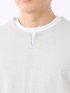 ダブルフェイス 天竺 キーネック 半袖 Tシャツ