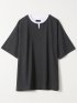 ダブルフェイス 天竺 キーネック 半袖 Tシャツ