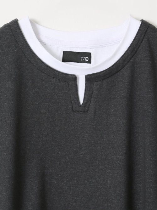 ダブルフェイス 天竺 キーネック 半袖 Tシャツ