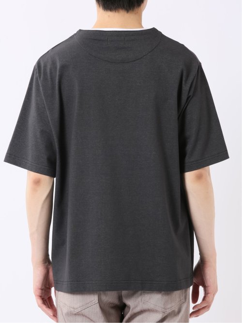 ダブルフェイス 天竺 キーネック 半袖 Tシャツ