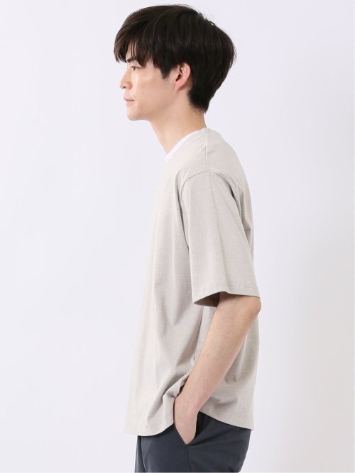 ダブルフェイス 天竺 キーネック 半袖 Tシャツ