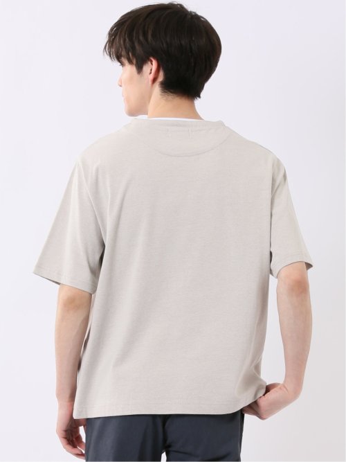 ダブルフェイス 天竺 キーネック 半袖 Tシャツ