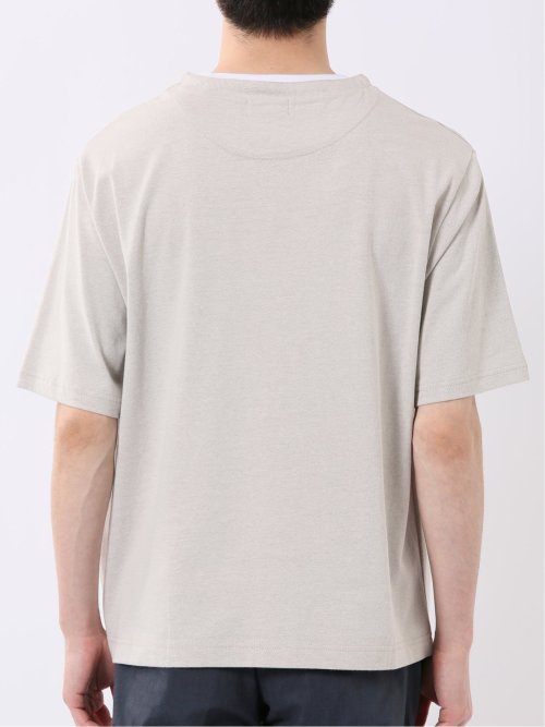 ダブルフェイス 天竺 キーネック 半袖 Tシャツ