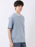 ダブルフェイス 天竺 キーネック 半袖 Tシャツ