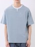 ダブルフェイス 天竺 キーネック 半袖 Tシャツ