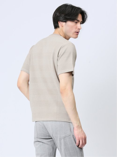 ポップコーンボーダー クルーネック半袖Tシャツ