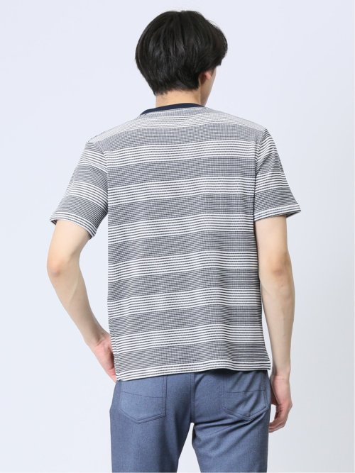 ポップコーンボーダー クルーネック半袖Tシャツ