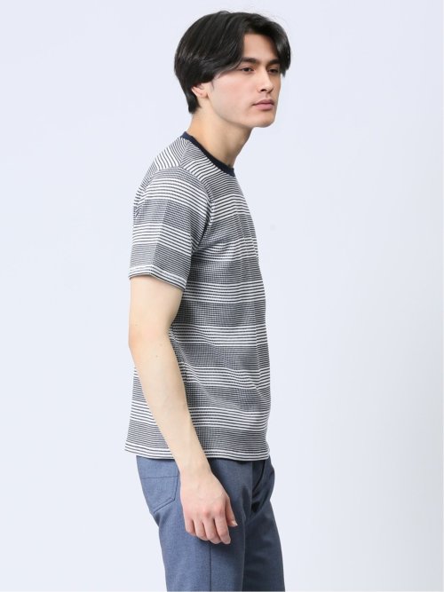 ポップコーンボーダー クルーネック半袖Tシャツ