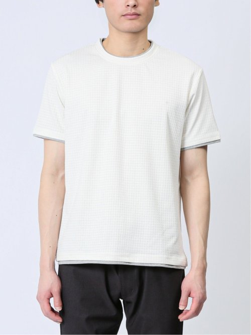 リンクス千鳥 フェイククルーネック半袖Tシャツ