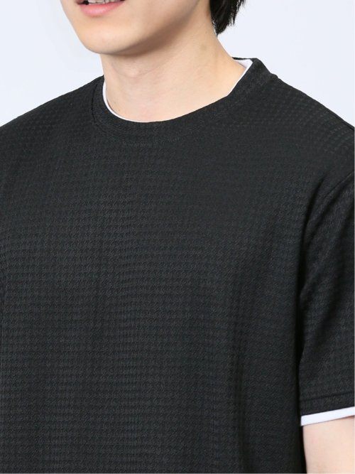 リンクス千鳥 フェイククルーネック半袖Tシャツ