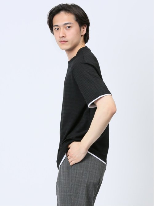 リンクス千鳥 フェイククルーネック半袖Tシャツ