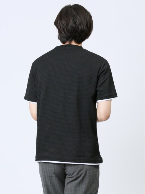 リンクス千鳥 フェイククルーネック半袖Tシャツ