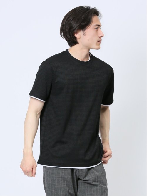 リンクス千鳥 フェイククルーネック半袖Tシャツ