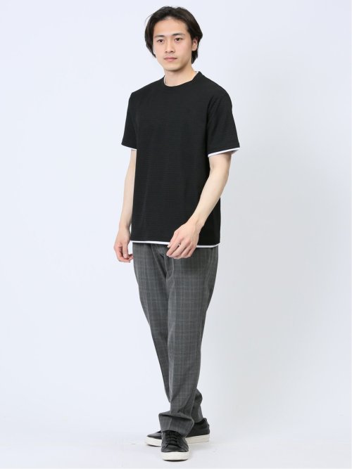 リンクス千鳥 フェイククルーネック半袖Tシャツ