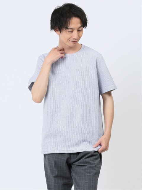 杢ワッフル クルーネック半袖Tシャツ