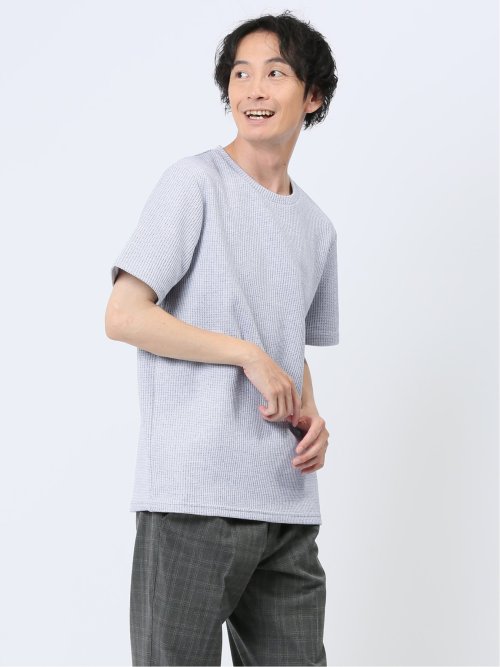 杢ワッフル クルーネック半袖Tシャツ