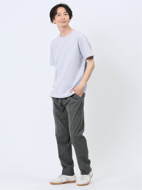 杢ワッフル クルーネック半袖Tシャツ