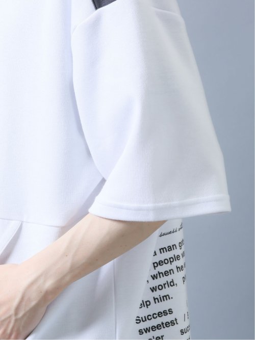 配色切替 ベルト使い半袖プルパーカー