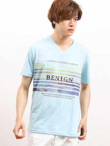 ヒートチェンジ/HEAT CHANGE フォトボーダーVネック半袖Ｔシャツ