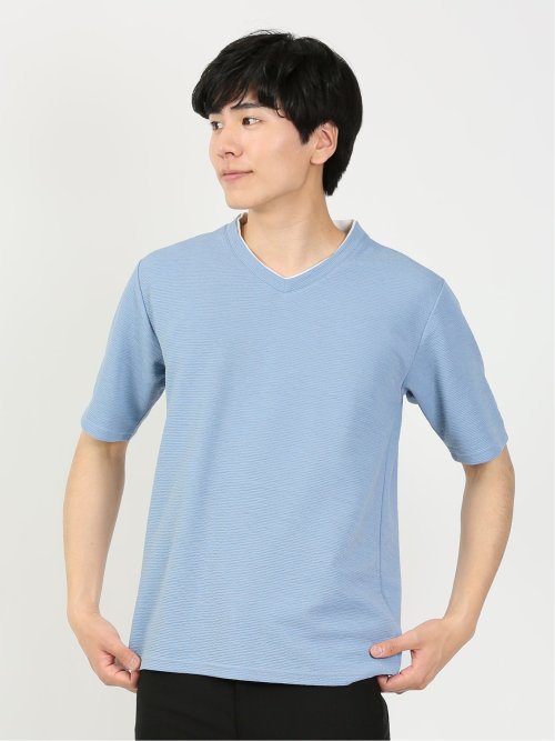 ドライリップル Vネック半袖Tシャツ