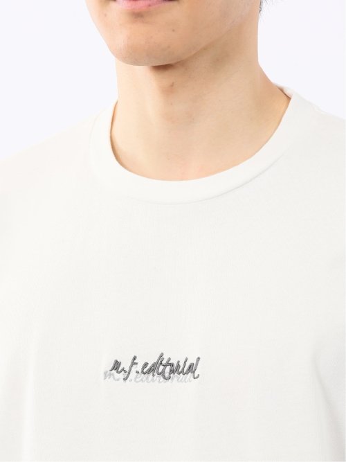 綿100% ロゴ刺繍 クルーネック半袖Tシャツ