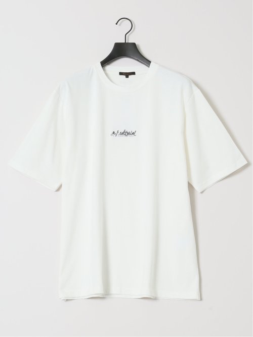 綿100% ロゴ刺繍 クルーネック半袖Tシャツ