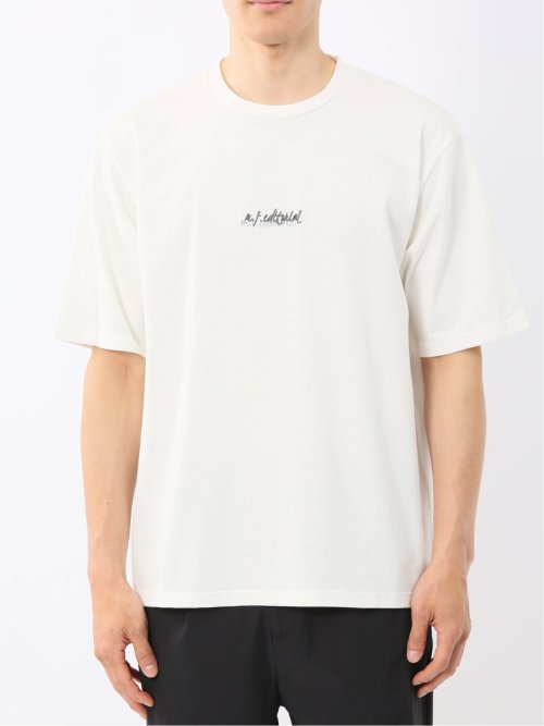 綿100% ロゴ刺繍 クルーネック半袖Tシャツ