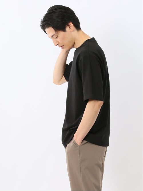 綿100% ロゴ刺繍 クルーネック半袖Tシャツ