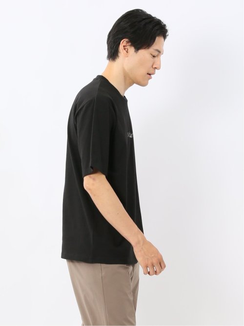 綿100% ロゴ刺繍 クルーネック半袖Tシャツ