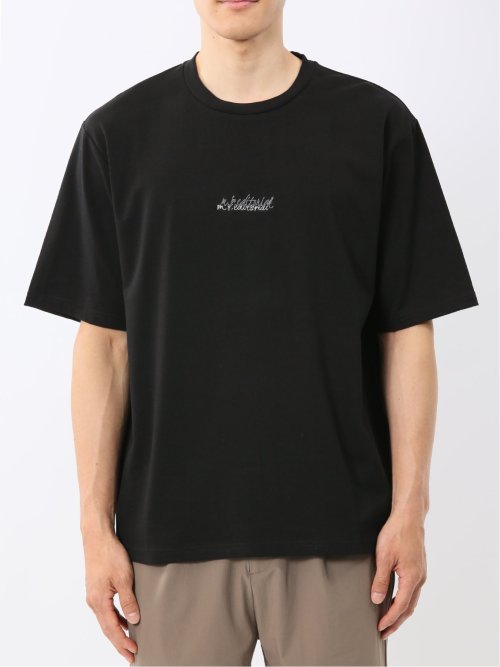 綿100% ロゴ刺繍 クルーネック半袖Tシャツ