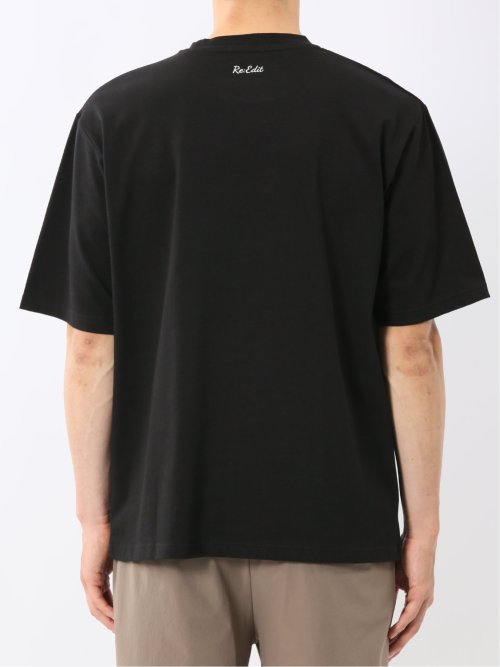 綿100% ロゴ刺繍 クルーネック半袖Tシャツ