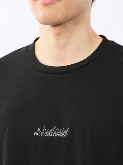 綿100% ロゴ刺繍 クルーネック半袖Tシャツ