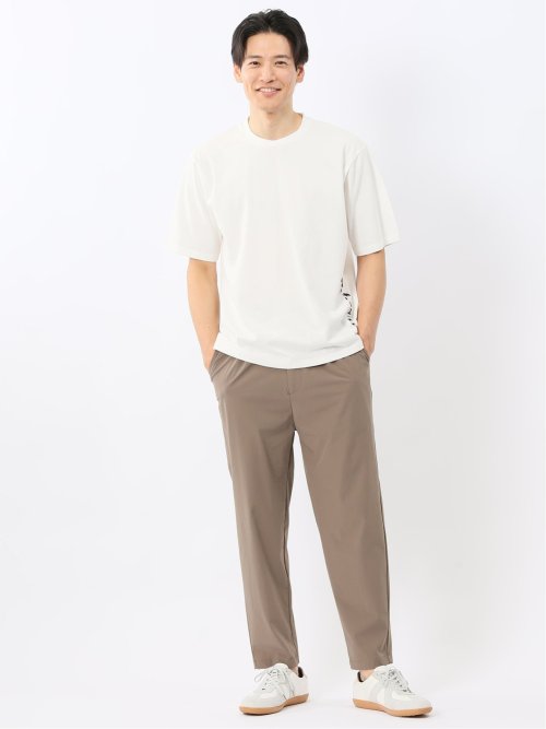 綿100% ロゴ刺繍 クルーネック半袖Tシャツ