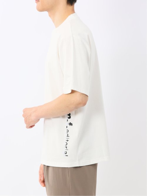 綿100% ロゴ刺繍 クルーネック半袖Tシャツ