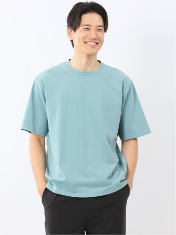 綿100% ロゴ刺繍 クルーネック半袖Tシャツ
