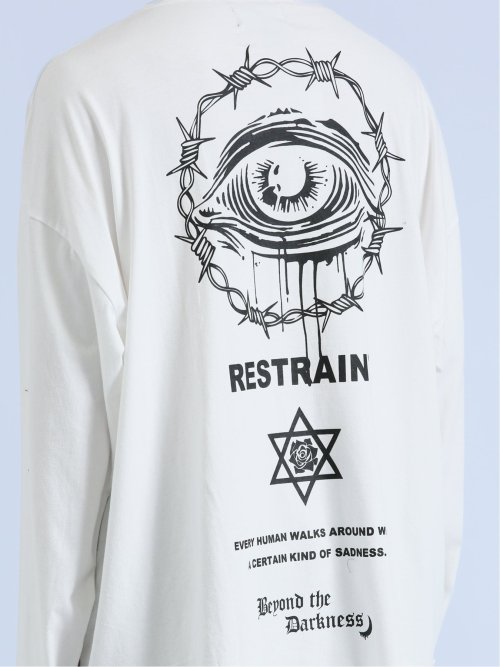 SD×PSYCHONATION チェーンアイコンダメージ クルー長袖Tシャツ