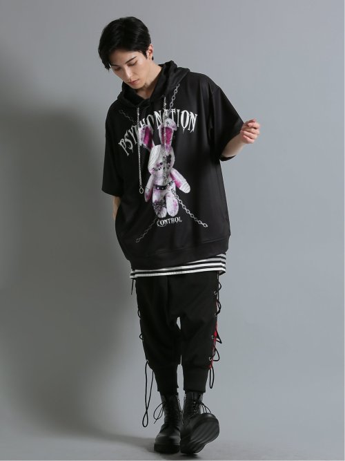 SD×PSYCHONATION 半袖BIGプルパーカー+タンク アンサンブル