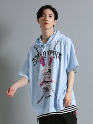 SD×PSYCHONATION 半袖BIGプルパーカー+タンク アンサンブル